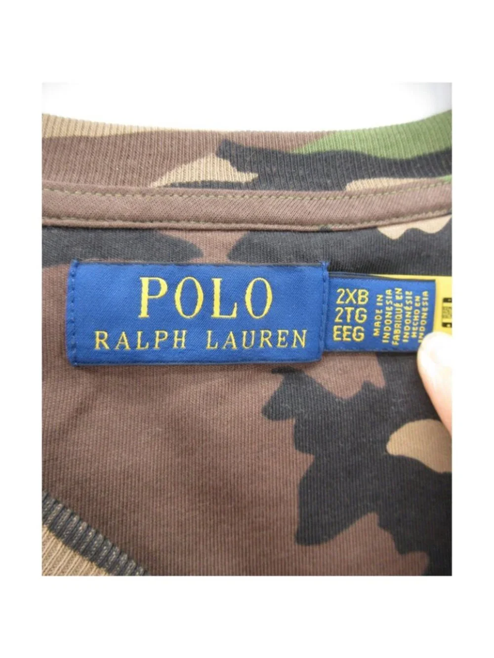 Polo Ralph Lauren Shirt 2XB Big Camo Pocket Tee Pullover Single Stitch